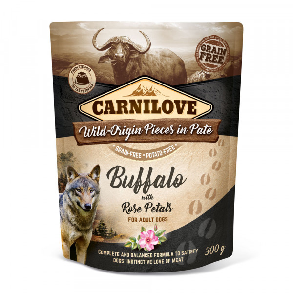 Carnilove Nassfutter Pate Buffalo with Rose Petals 300g